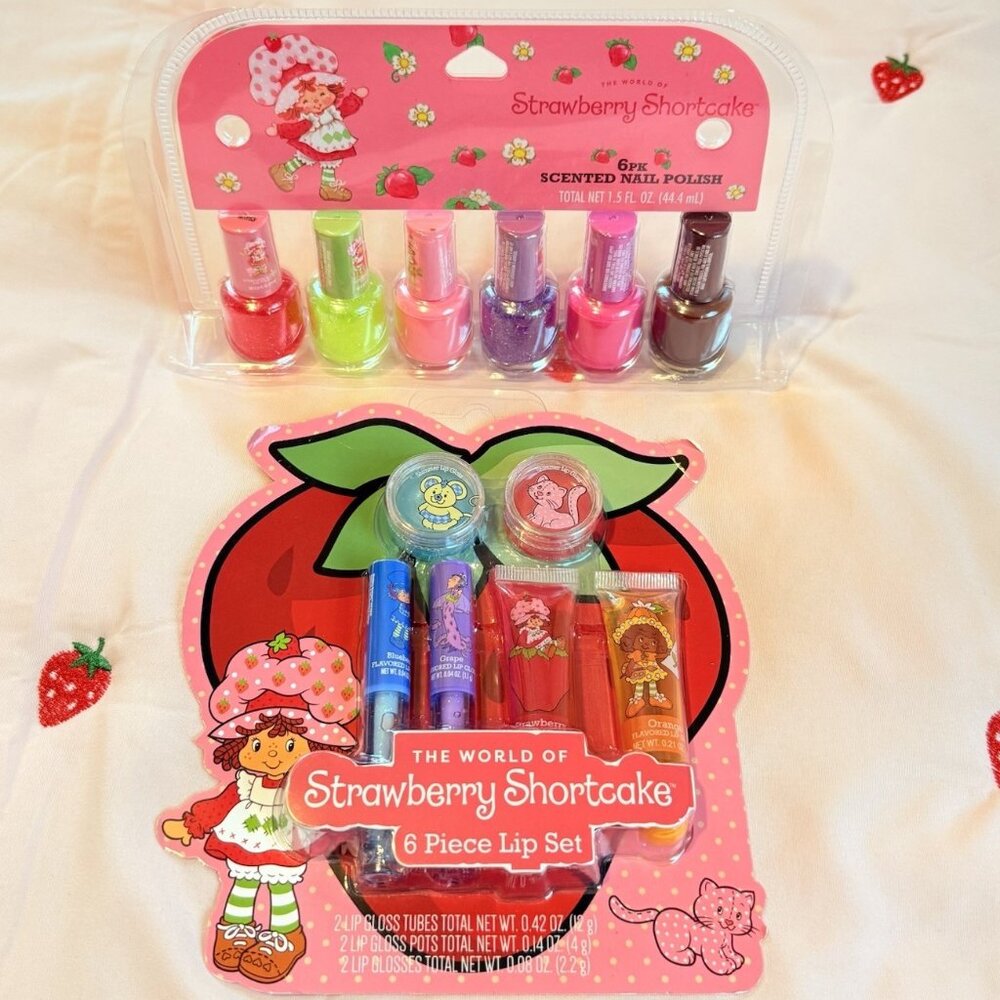 Strawberry Shortcake Lip Gloss And Scented Nail Poleish Set Bundle